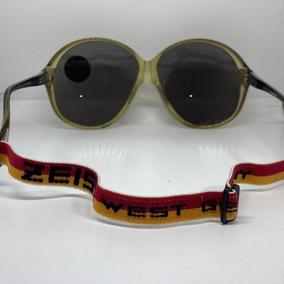 Vintage Zeiss Sunglasses Oversized 217 AC9 8073 Oval Yellow 61-11-125 with strap - Picture 9 of 9